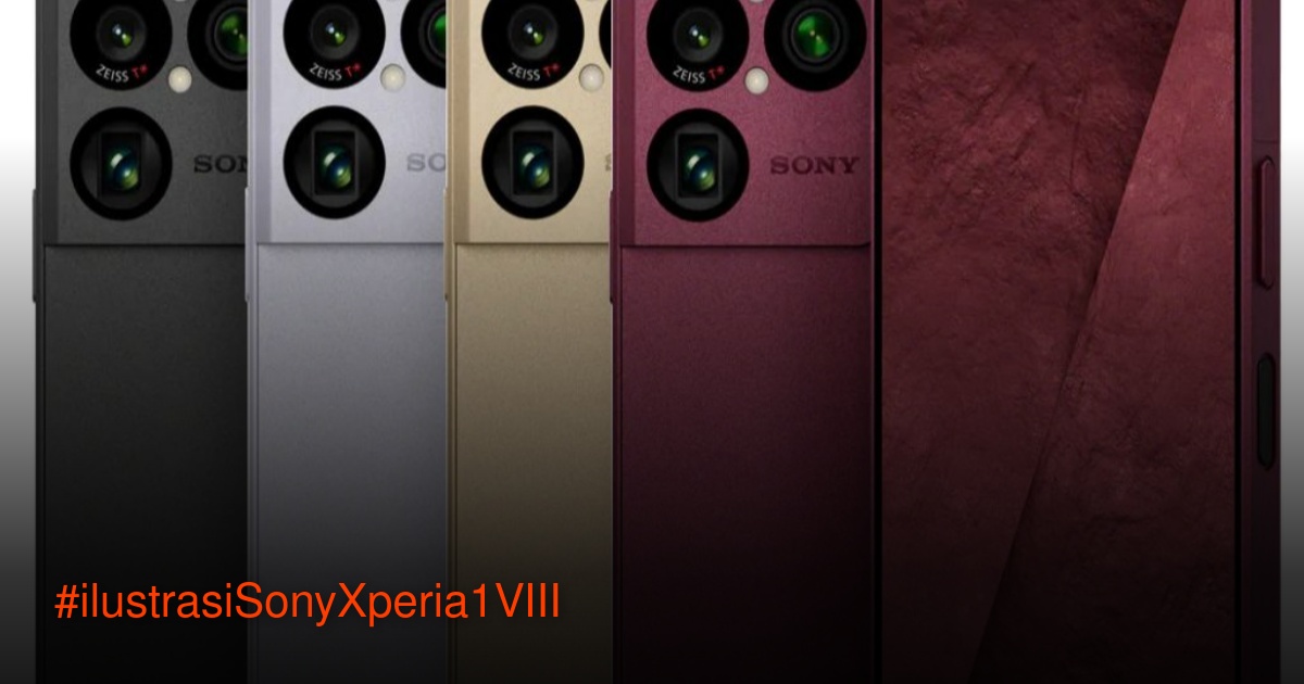 Sony Xperia 1 VIII tampak depan dengan layar penuh