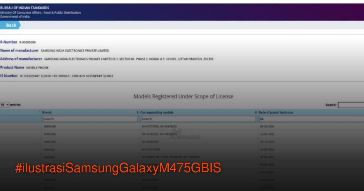 Samsung Galaxy M47 5G dan Galaxy F70 Pro 5G muncul di sertifikasi BIS India dengan chipset Snapdragon 6 Gen 3