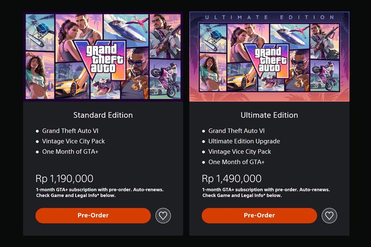 Rockstar Resmi Umumkan Harga GTA 6 di Indonesia, Edisi Standar Rp 1,19 Juta