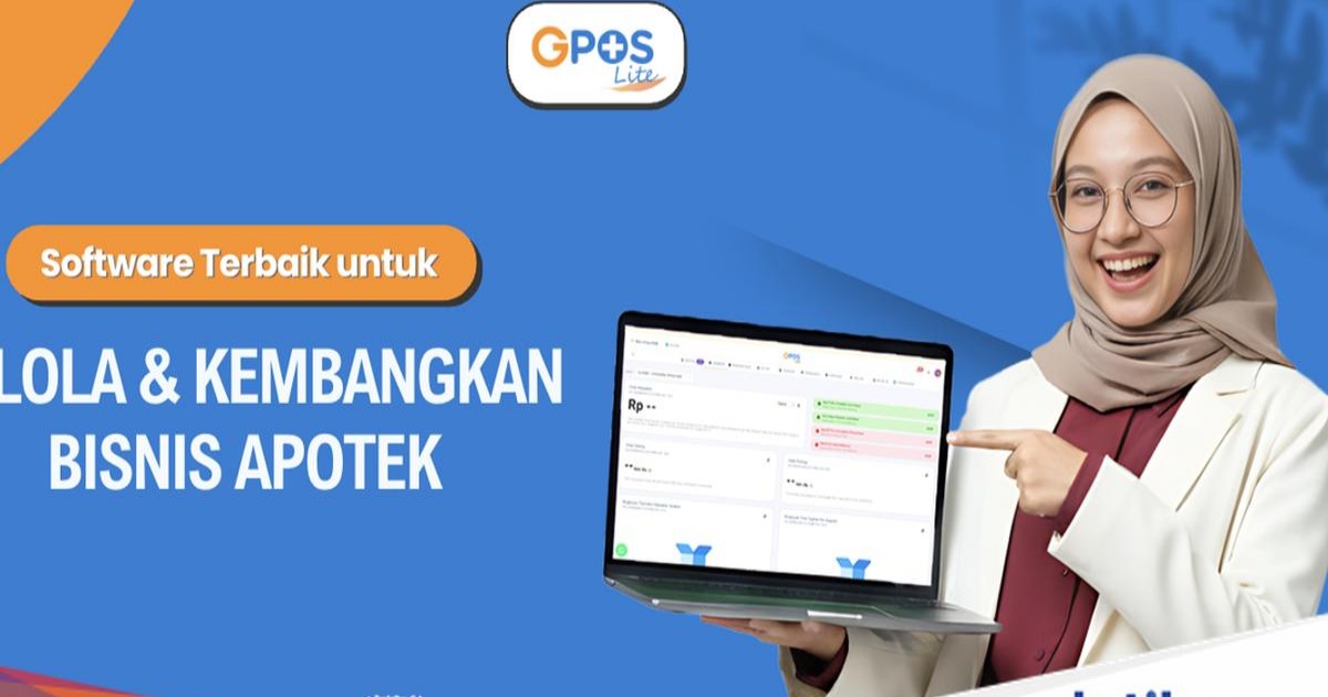 Ilustrasi aplikasi GPOS Lite untuk manajemen apotek modern