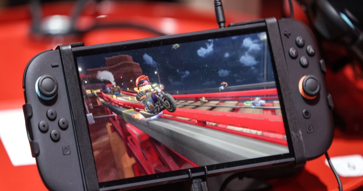 Ilustrasi Nintendo Switch 2 dengan baterai removable yang mudah dilepas