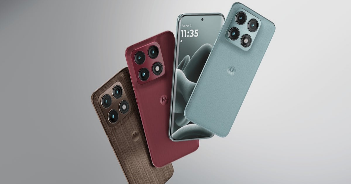 Motorola Edge 70 Pro Plus dalam tiga pilihan warna Pantone Stormy Sea, Zinfandel, dan Chicory Coffee