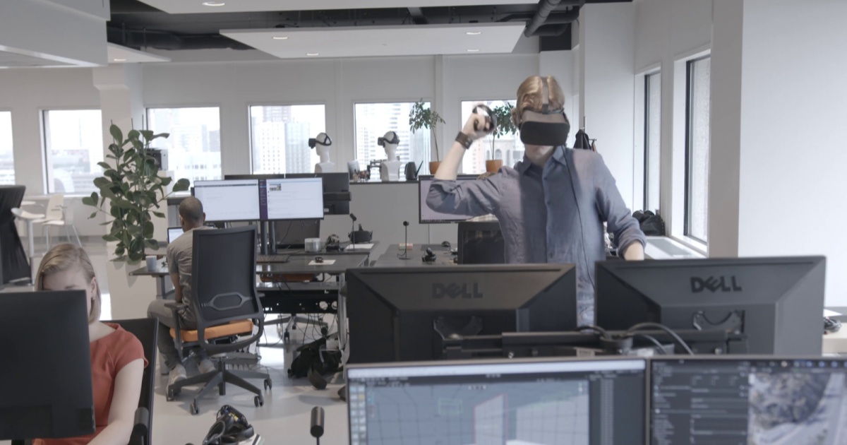 Karyawan sedang bekerja di studio Vertigo Games Amsterdam