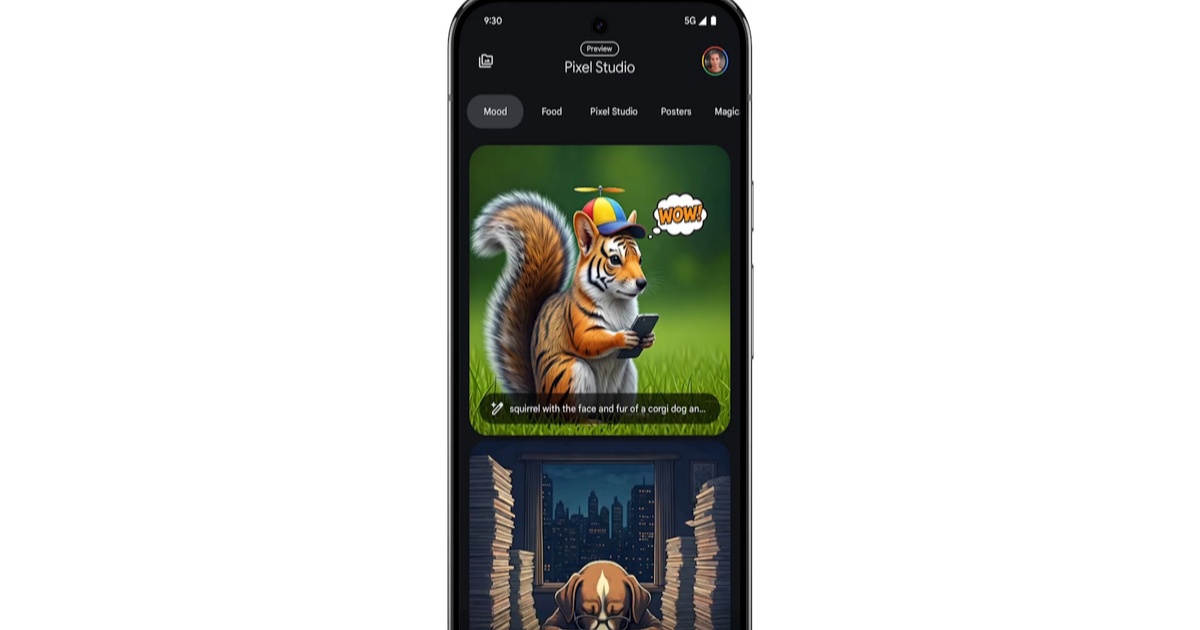 Pixel Studio app on a Pixel phone showing shutdown message