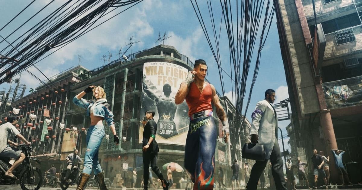 Empat protagonis baru Virtua Fighter Crossroads berjalan menjauh ke arah berbeda