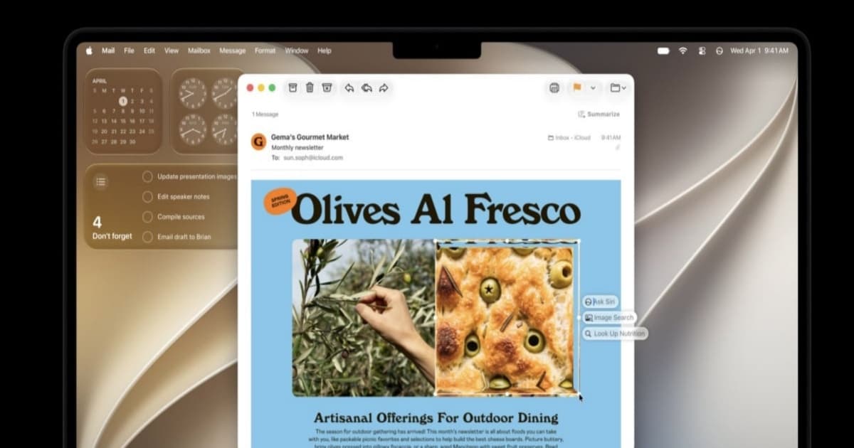 Tampilan Siri AI dengan glowing orb di Apple Vision Pro pada WWDC 2026