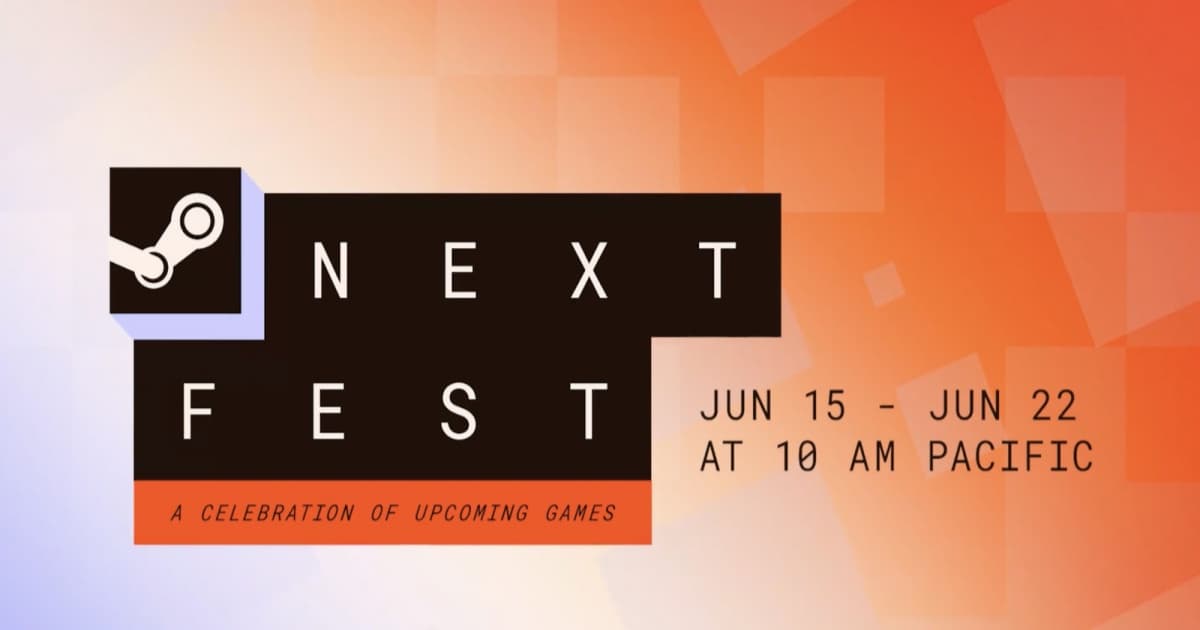 Ilustrasi promosi Steam Next Fest Juni 2026 dengan berbagai karakter game