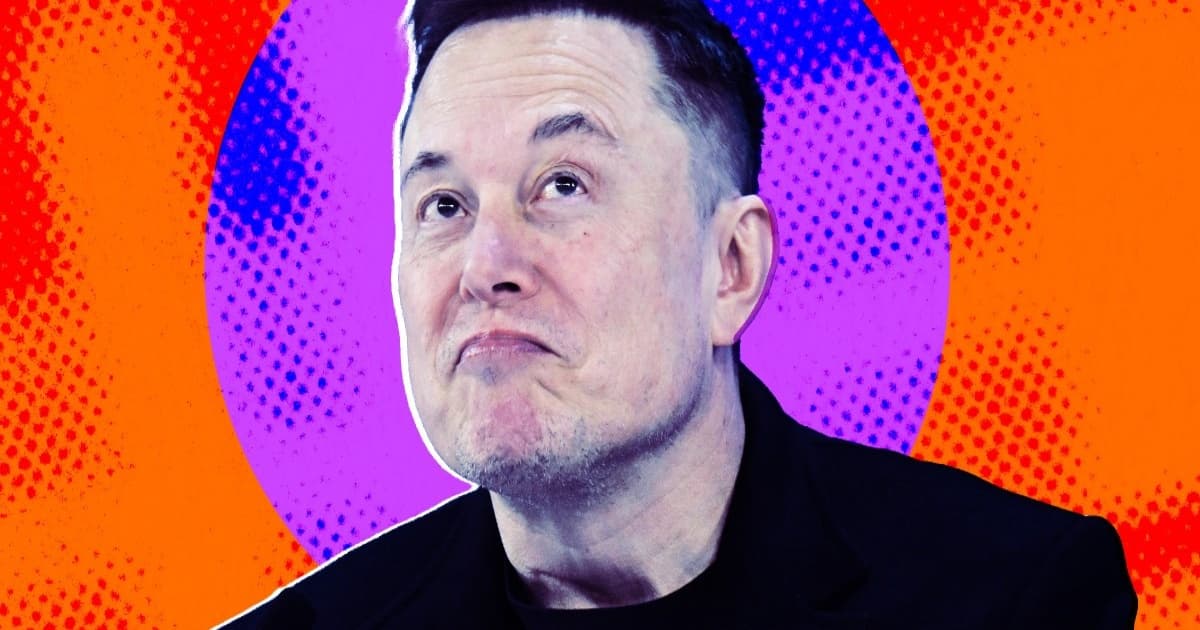 Ilustrasi saham SpaceX anjlok dengan foto CEO Elon Musk
