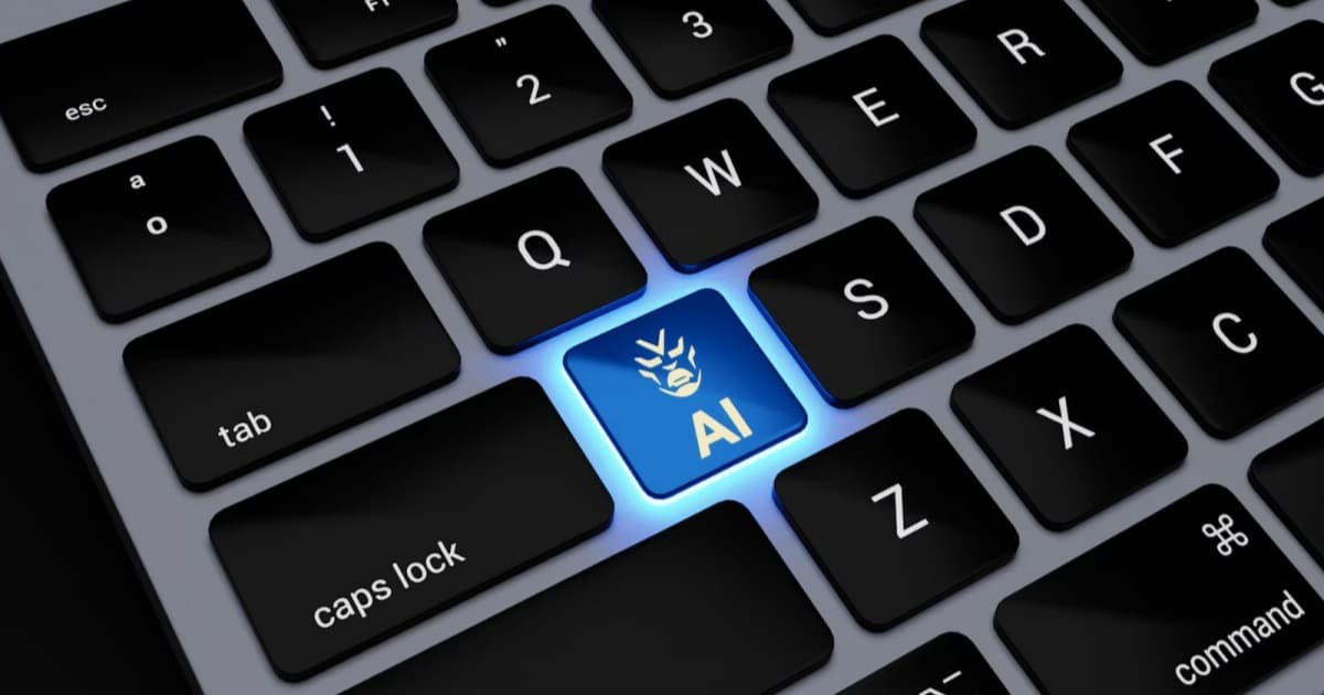 Keyboard dengan tombol AI menyala sebagai ilustrasi larangan AI di sekolah