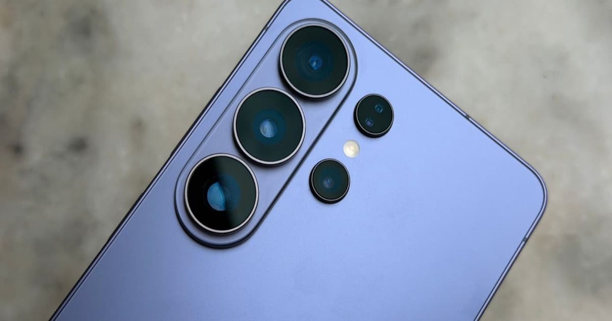 Samsung Galaxy S26 Ultra smartphone in blue color.