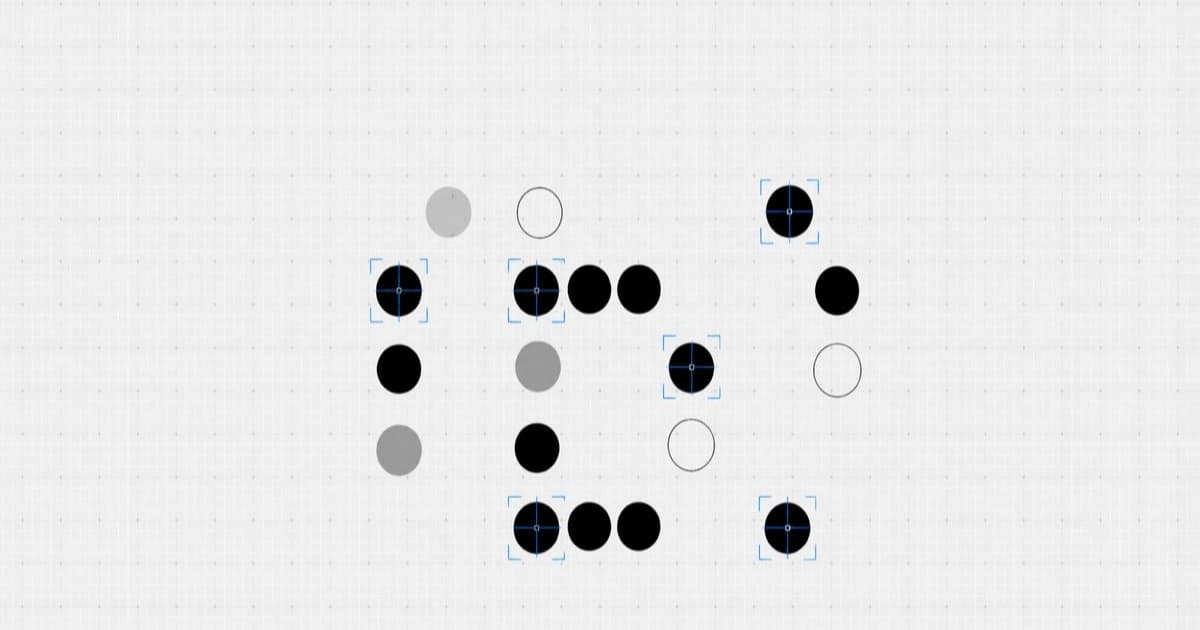 Teaser Nothing Phone 4b dengan huruf b dalam gaya dot-matrix di atas latar kertas grafik.