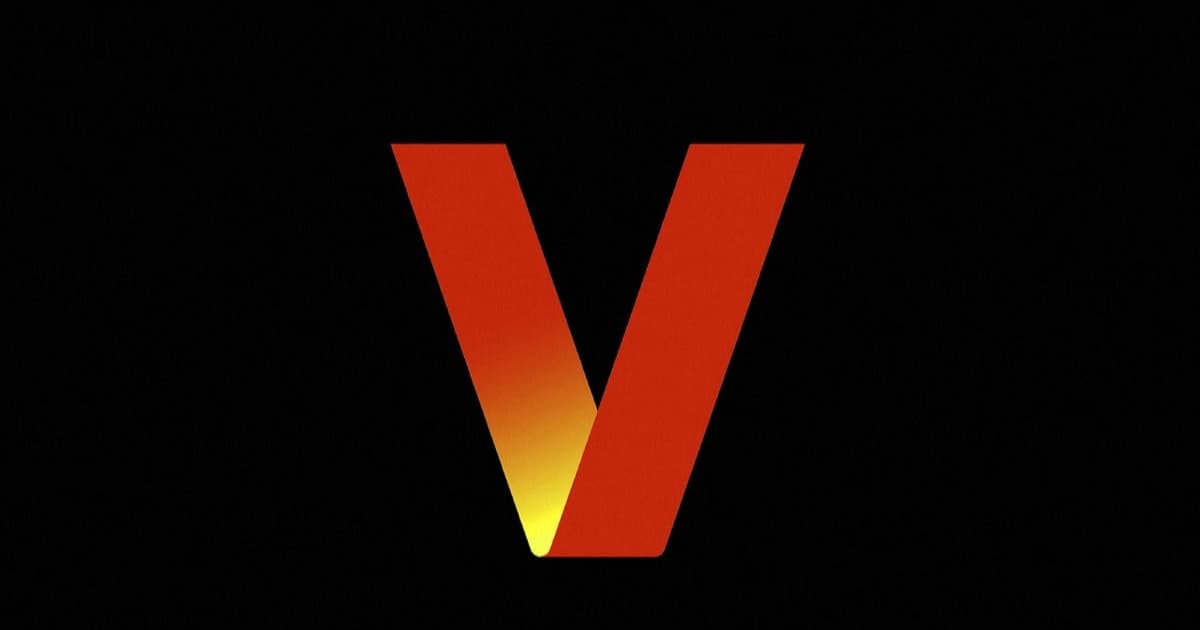 Logo Verizon dengan latar belakang hitam dan teks Dow Jones Industrial Average