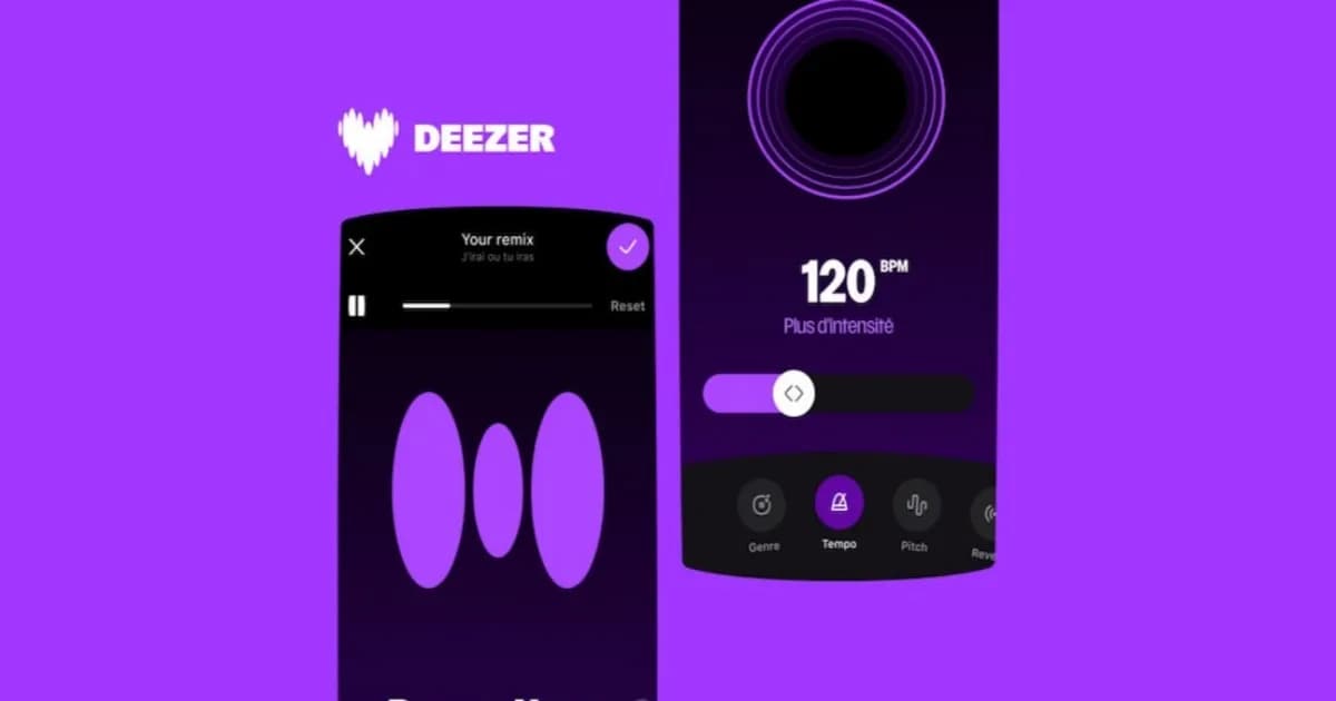 Ilustrasi fitur Remix Lab Deezer yang memungkinkan remix lagu legal dengan royalti artis