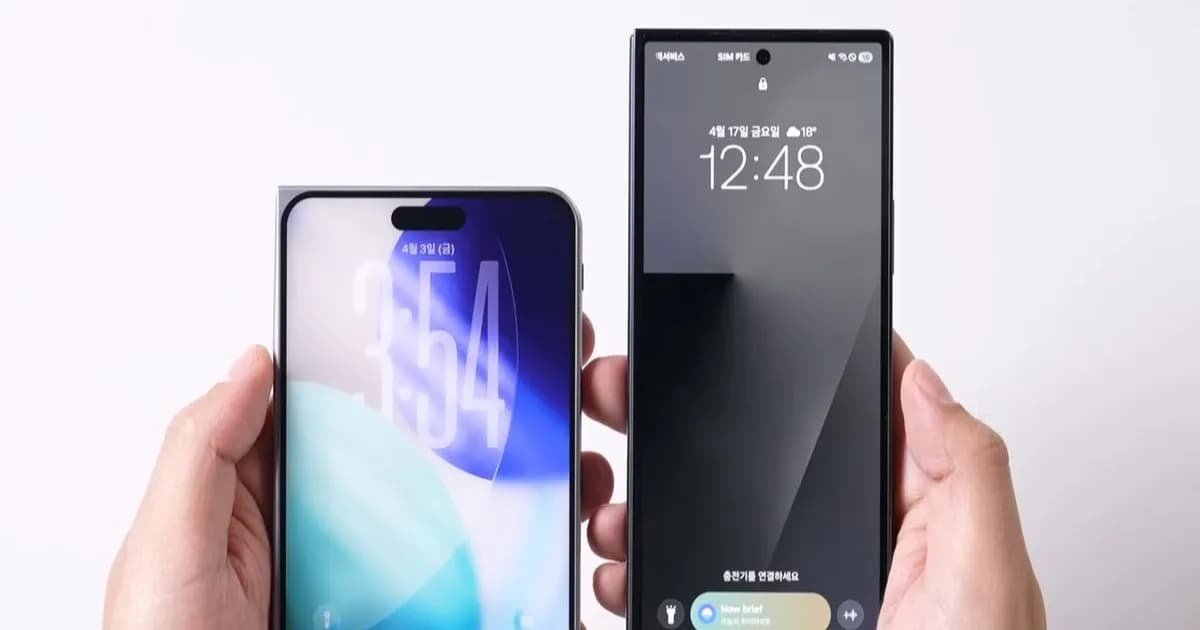 Ilustrasi iPhone Ultra lipat Apple dengan desain wide-folding