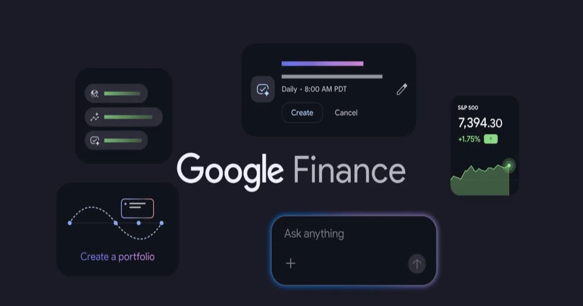 Tampilan aplikasi Google Finance di perangkat Android dengan fitur AI