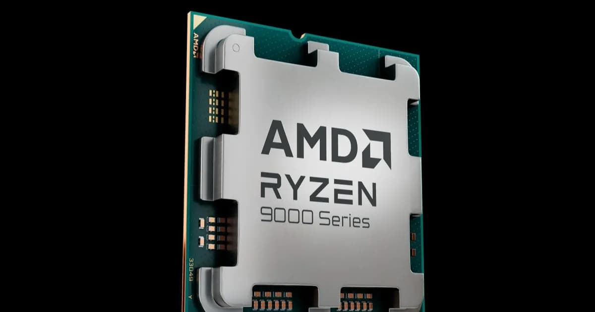 Motherboard ASUS ROG dengan prosesor AMD Ryzen 9000 terpasang