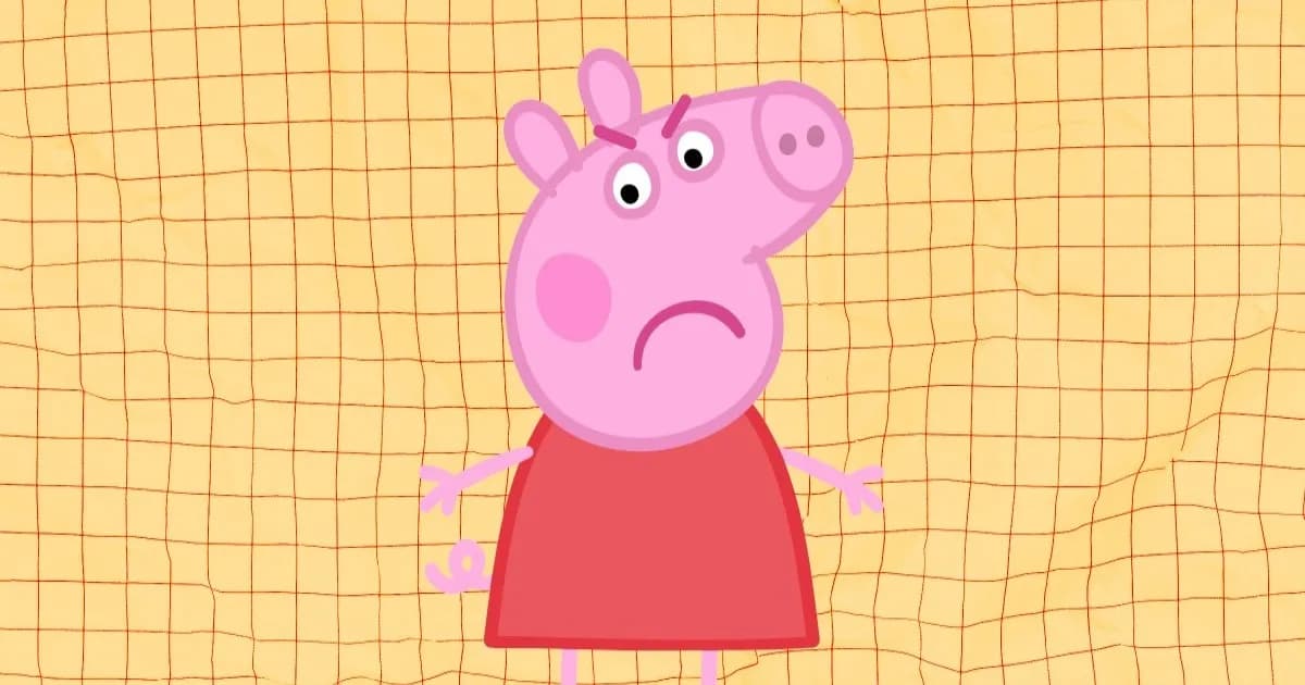 Ilustrasi Peppa Pig marah karena suaranya dikloning AI
