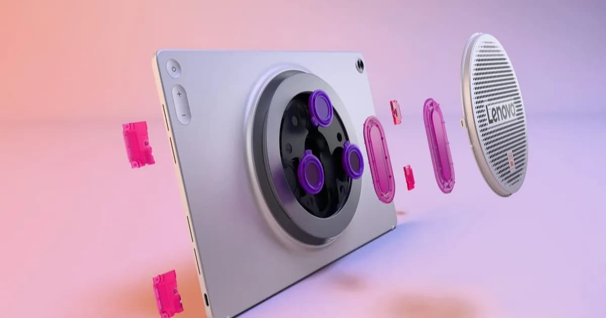 Lenovo Tab Plus Gen 2 dengan sistem audio JBL di bagian belakang