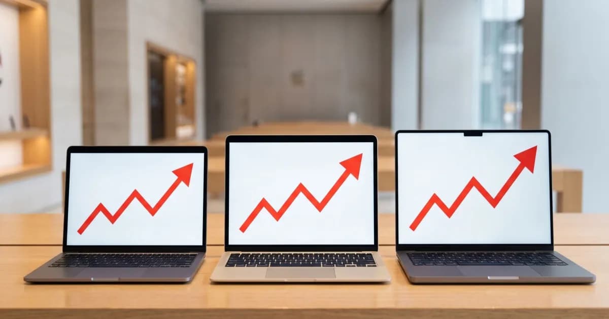 Ilustrasi kenaikan harga produk Apple MacBook, iPad, dan Vision Pro di Australia