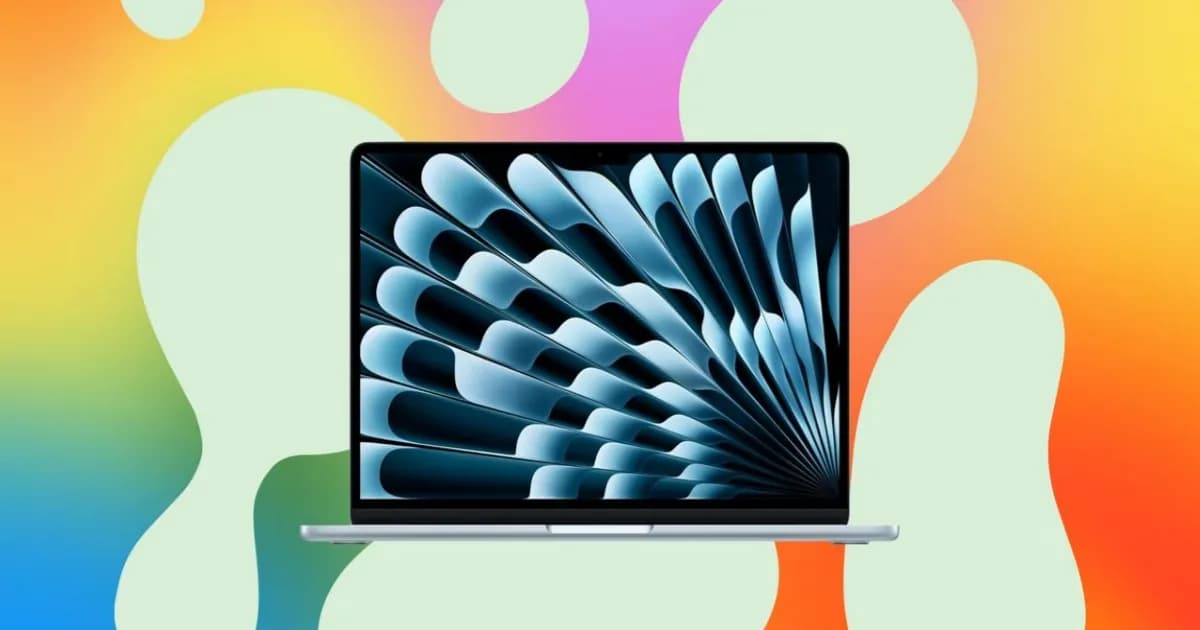 Ilustrasi kenaikan harga produk Apple MacBook dan iPad dengan latar belakang grafik harga naik