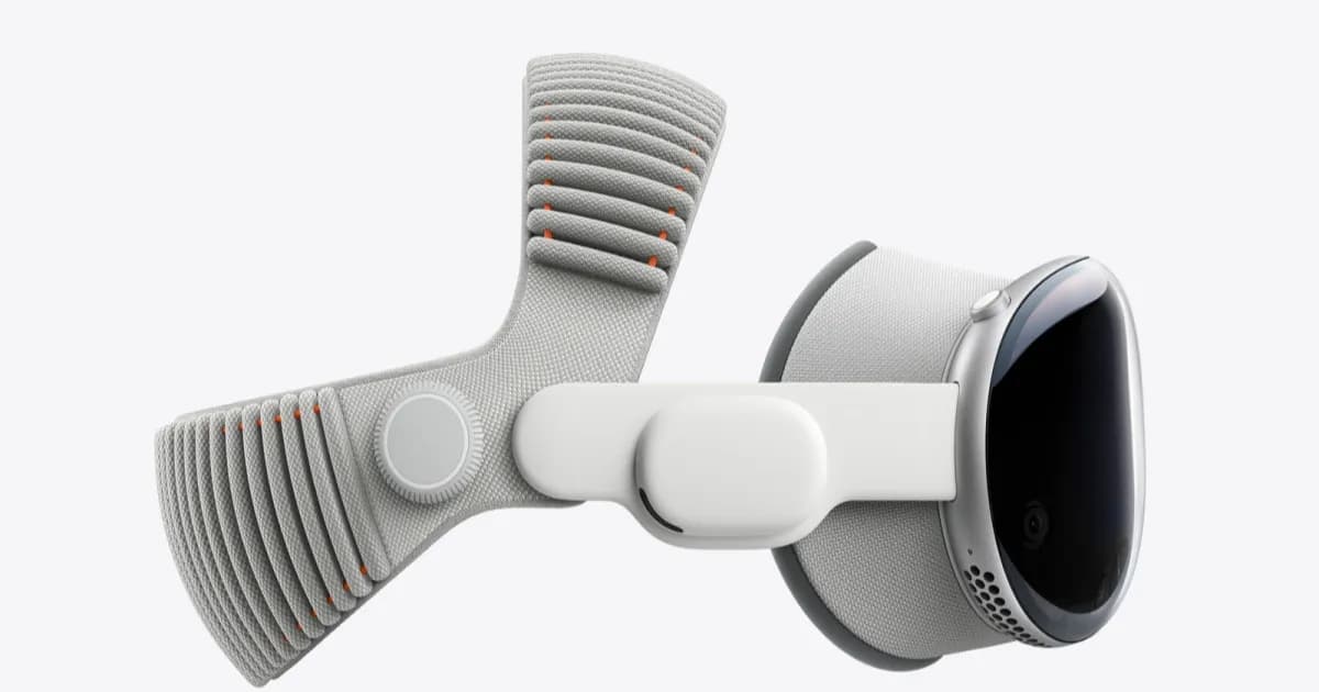 Tampilan samping headset Apple Vision Pro