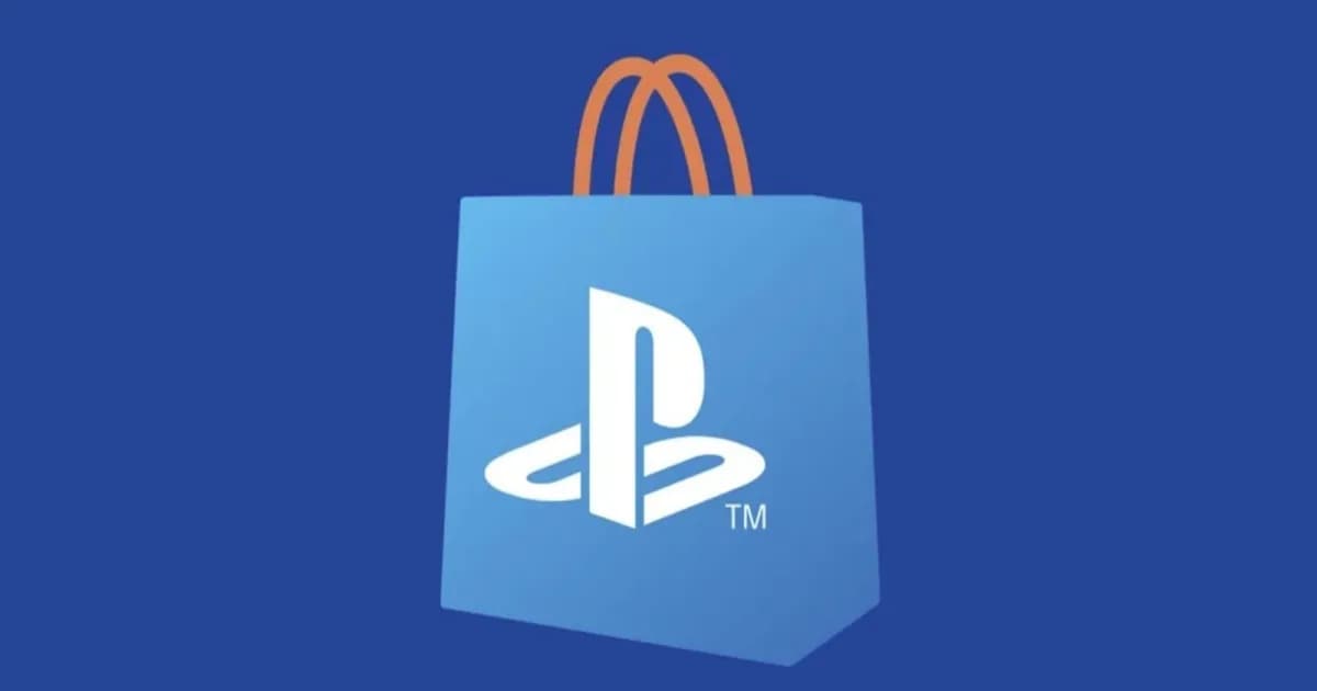 Logo PlayStation Store dengan latar belakang biru