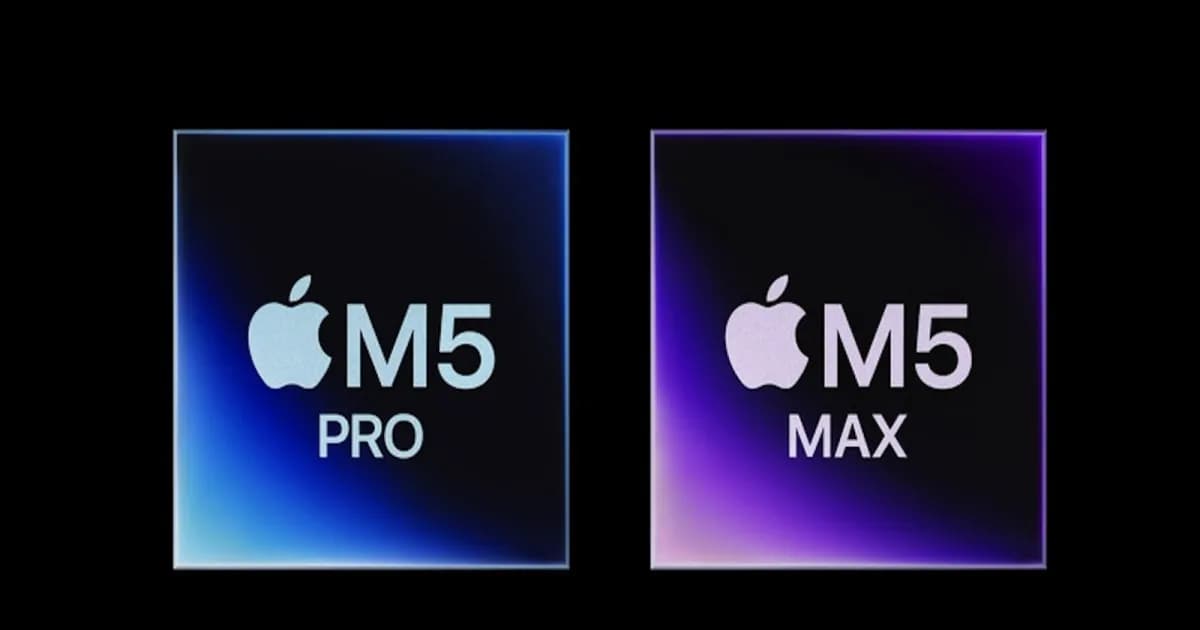 Ilustrasi chip Apple M5 Pro dan M5 Max yang akan digunakan pada MacBook layar sentuh