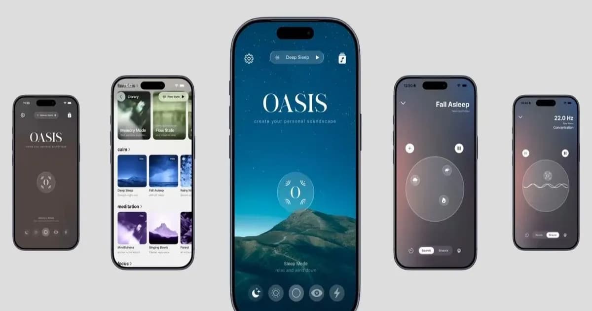 Tampilan antarmuka Oasis versi 2.2 dengan fitur preset dan kontrol audio