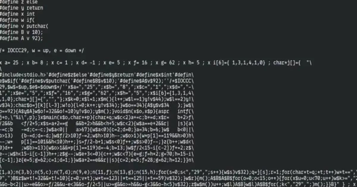 Program Pong yang merekompilasi dirinya sendiri setiap frame memenangkan kontes IOCCC29
