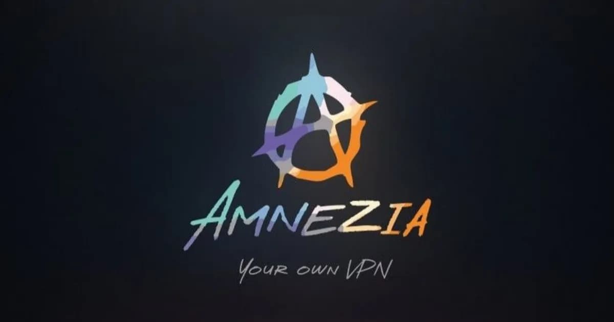 Logo Amnezia VPN dengan latar belakang hitam
