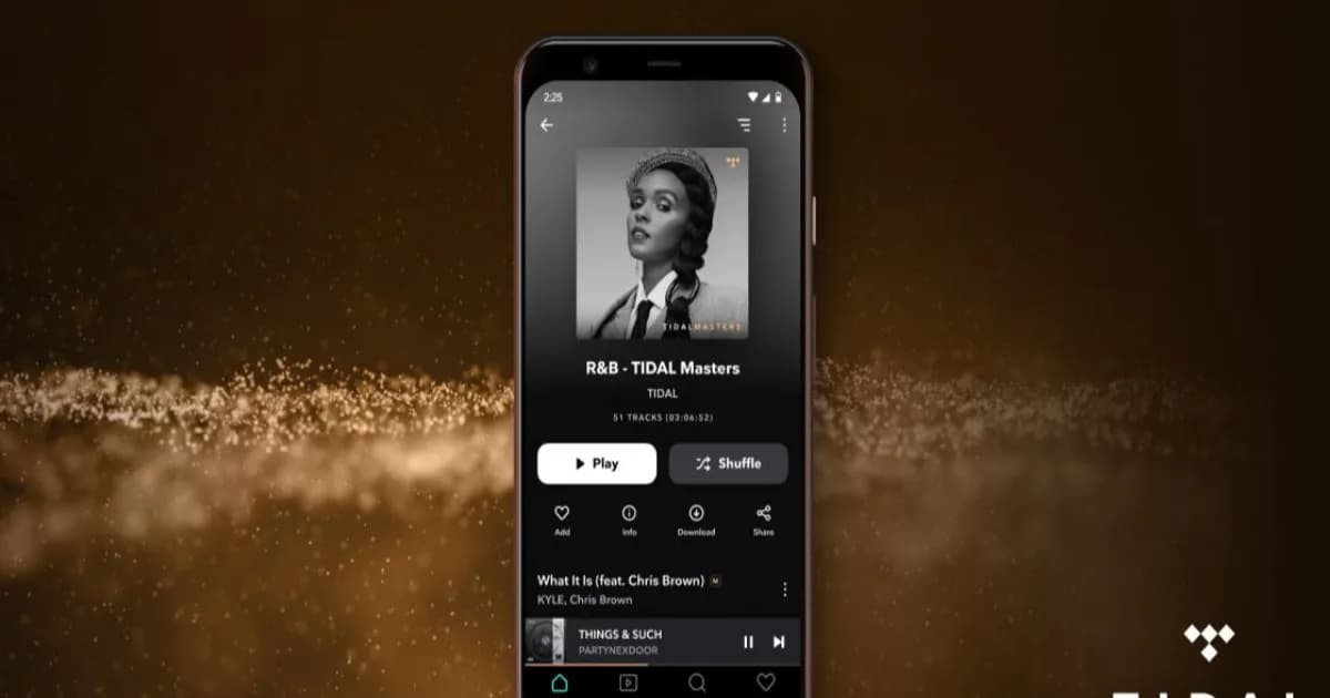 Tampilan aplikasi Tidal di perangkat Android