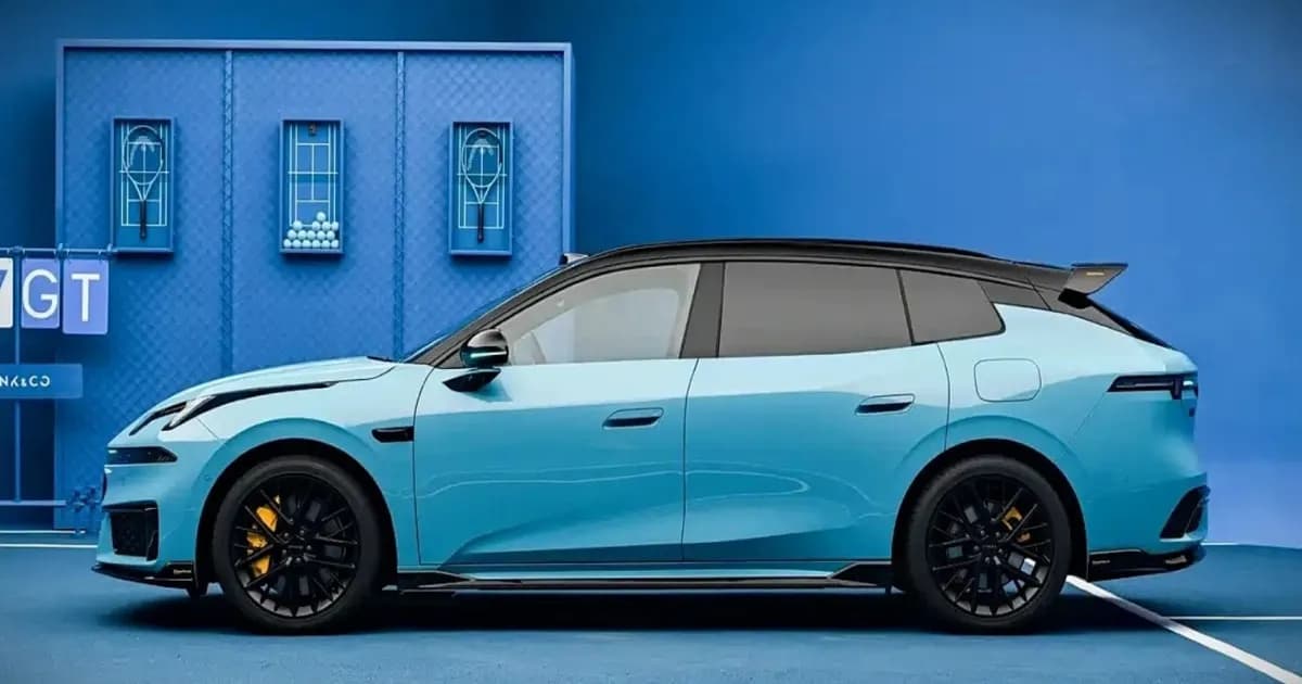 Lynk & Co 07 GT PHEV wagon tampak depan dengan desain aerodinamis dan lampu LED