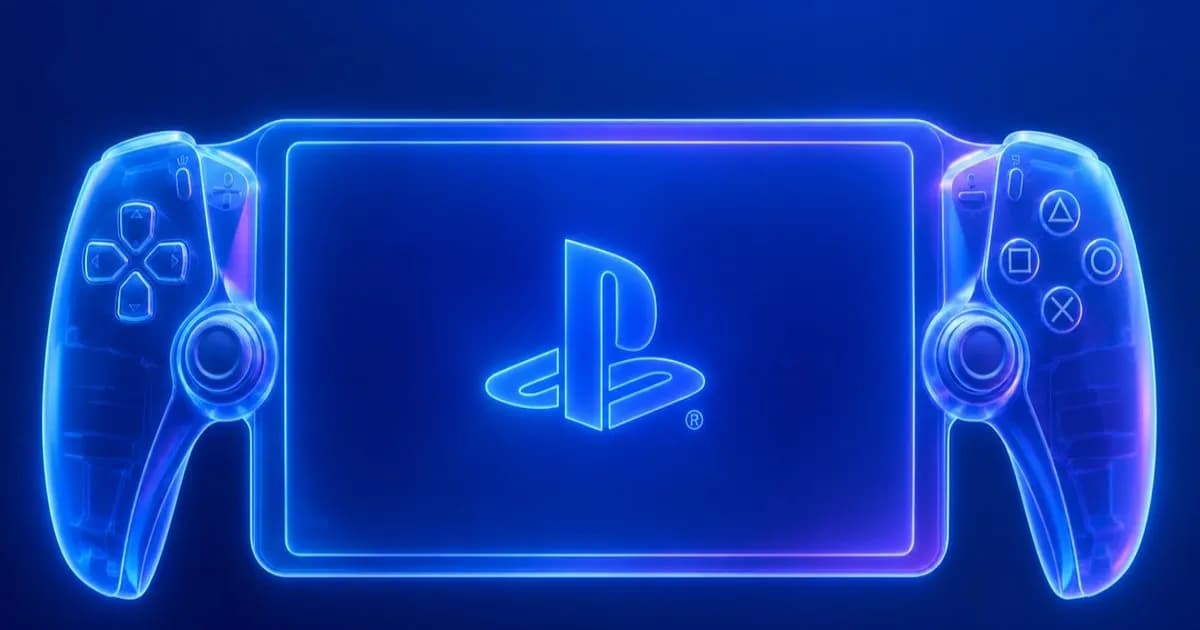 Sony Playstation PS Logo dengan latar belakang biru ikonik