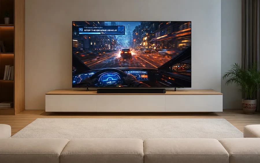 Samsung Mini LED menghadirkan pengalaman menonton pertandingan sepak bola yang lebih imersif dengan kualitas gambar premium, warna hidup, dan kontras optimal di ruang keluarga modern.