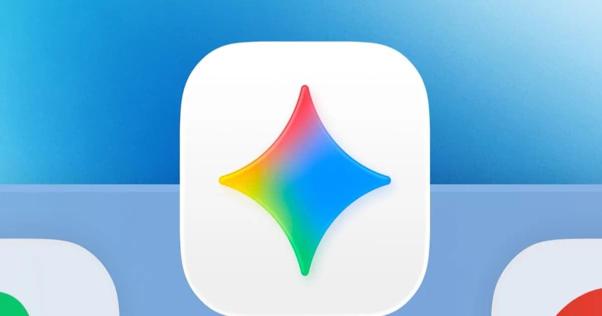 Ikon aplikasi Gemini di layar Mac.