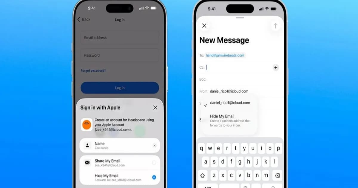 Ilustrasi layar iCloud Apple dengan peringatan keamanan