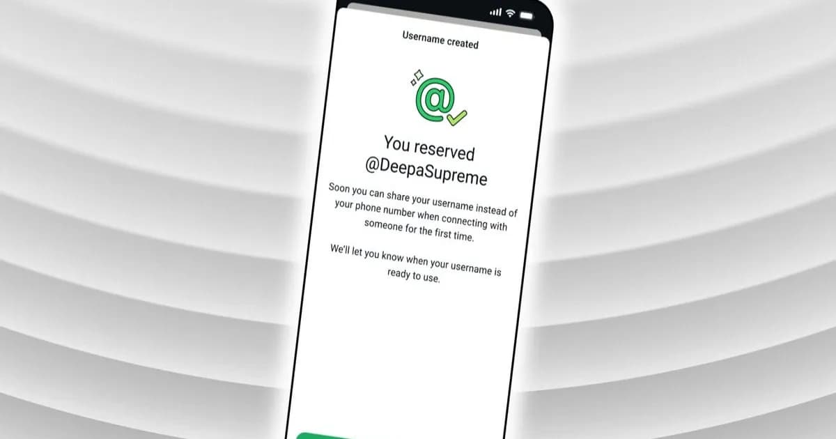 Tampilan fitur username WhatsApp di ponsel