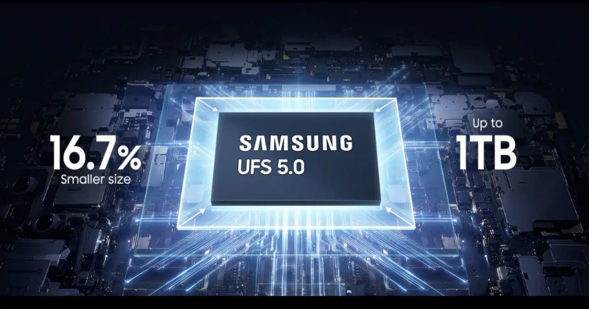 Chip UFS 5.0 Samsung dengan kecepatan baca 10,8 GB/s dan ukuran lebih kecil dari kuku