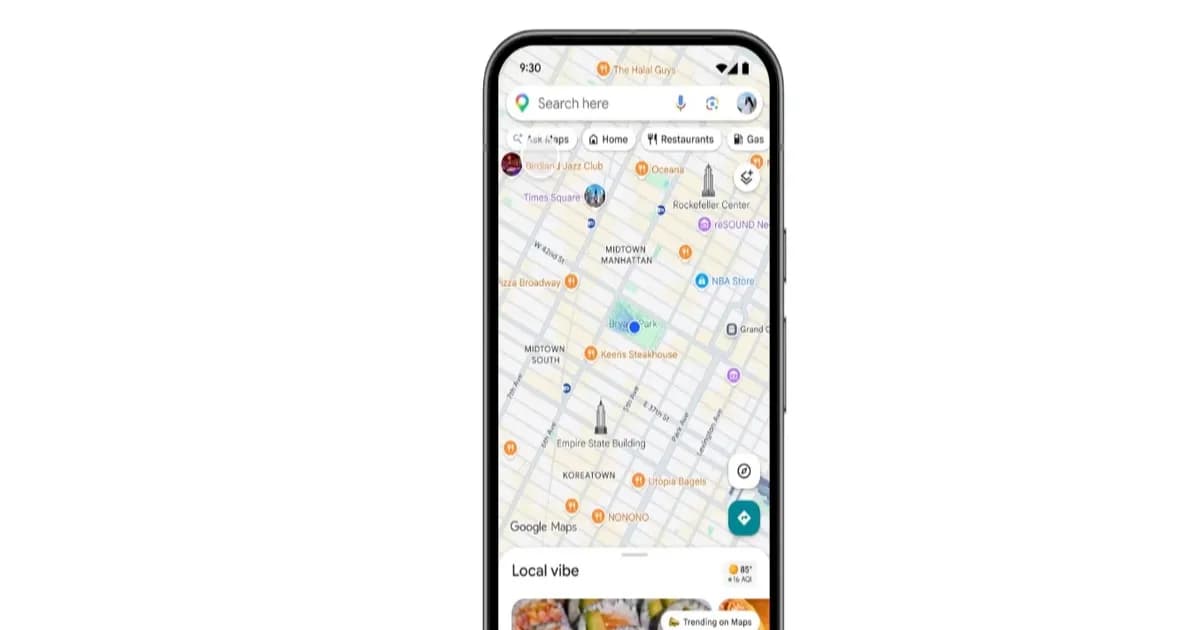 Tampilan antarmuka Google Maps dengan fitur pemesanan makanan yang sedang dikembangkan
