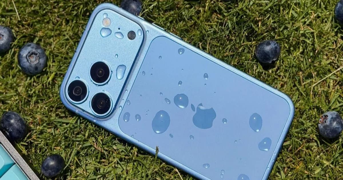 Ilustrasi iPhone 18 Pro dengan tampilan baterai yang hampir sama dengan pendahulunya