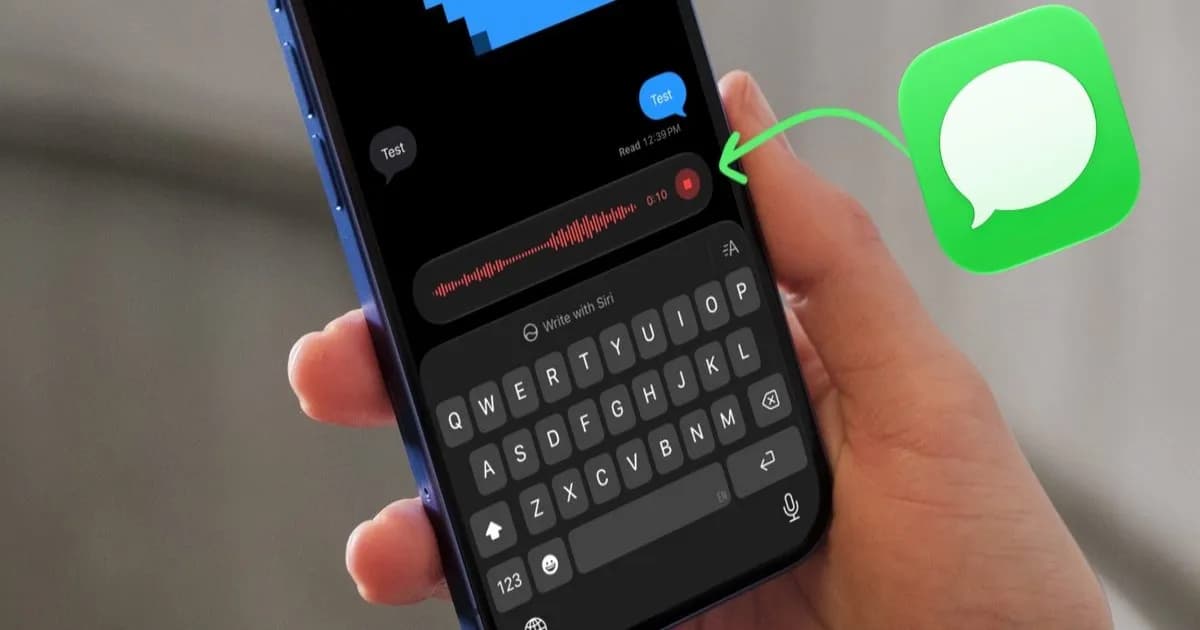 Tampilan layar aplikasi Messages di iOS 27 dengan opsi pengaturan Show in Text Field