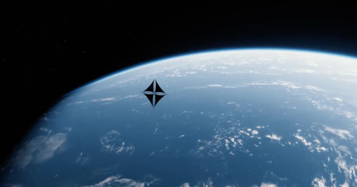 Ilustrasi satelit cermin raksasa Reflect Orbital memantulkan sinar matahari dari orbit Bumi