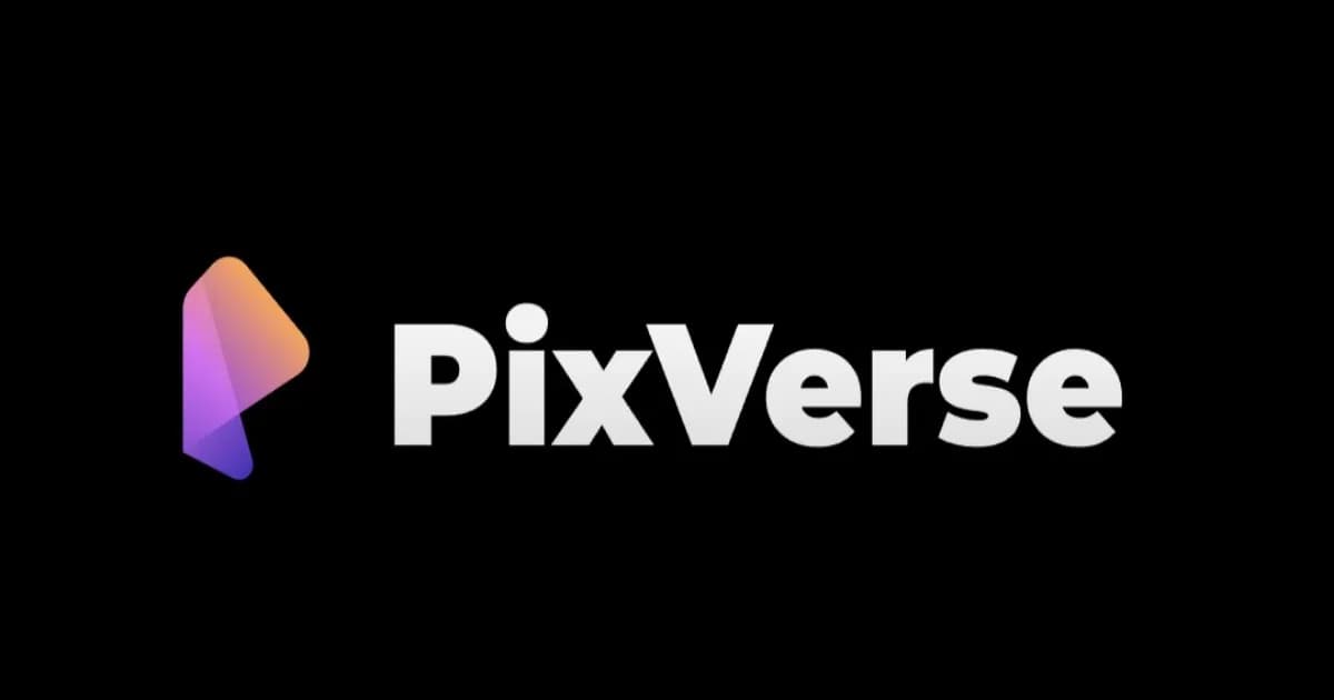 Ilustrasi logo PixVerse dengan latar teknologi AI video-generasi modern