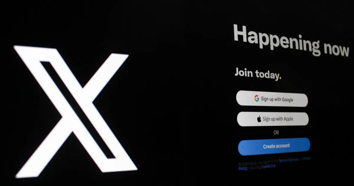 Tampilan antarmuka pendaftaran X dengan logo dan formulir sign-up