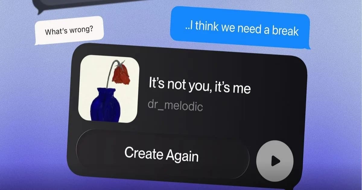 Suno iMessage extension untuk membuat lagu dari percakapan