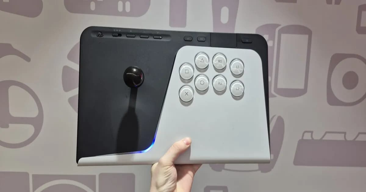 Man holding up FlexStrike Wireless Fight Stick against wall