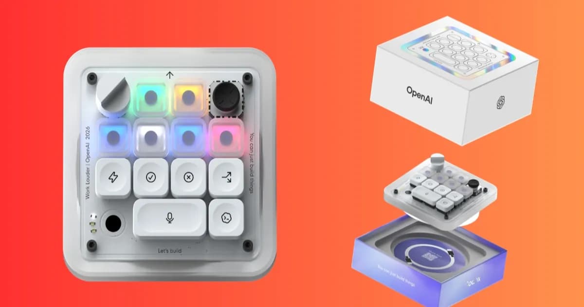 OpenAI Codex Micro makropad putih frosted dengan keycaps tembus pandang