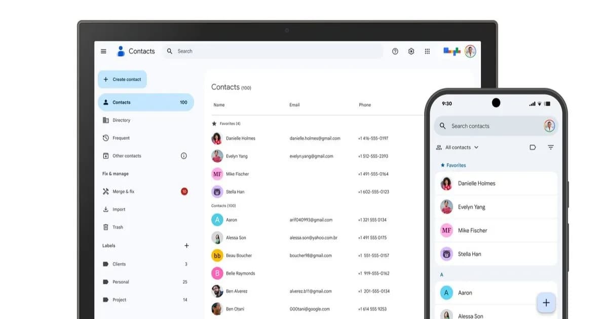 Google Contacts update Android dengan fitur Your Info card
