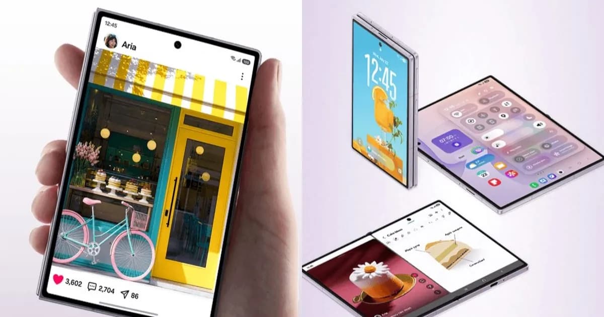 J-Hope BTS memegang Samsung Galaxy Z Fold 8 di belakang panggung konser Paris
