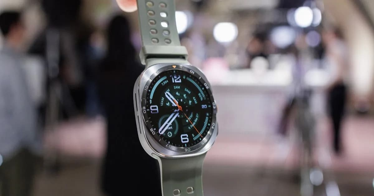 Samsung Galaxy Watch Ultra 2 tampilan depan dengan desain ramping dan layar terang
